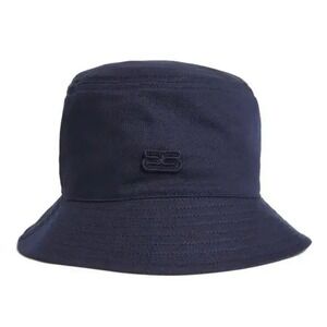Sandro Bob Double S Navy Blue Cotton Bucket Hat SHABO01036 Marine New Sz small